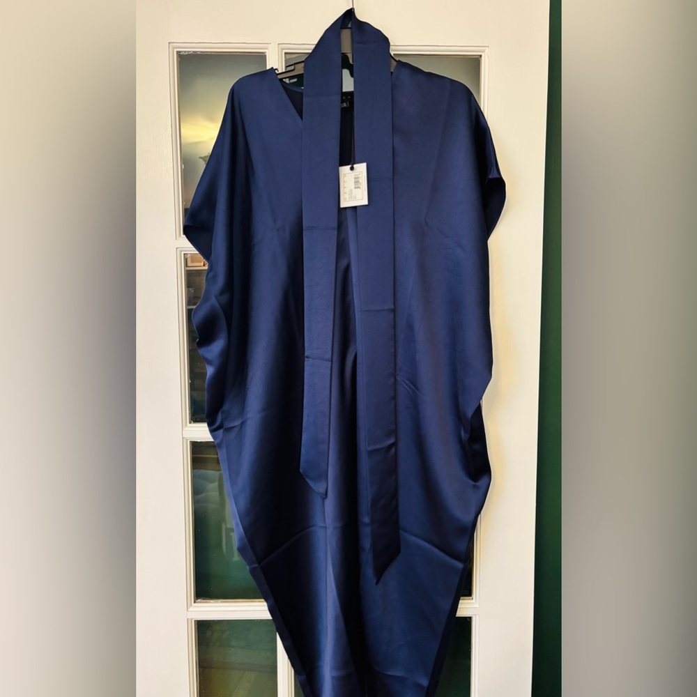 NWT HATCH Maternity Riviera Dress in Crinkle Navy